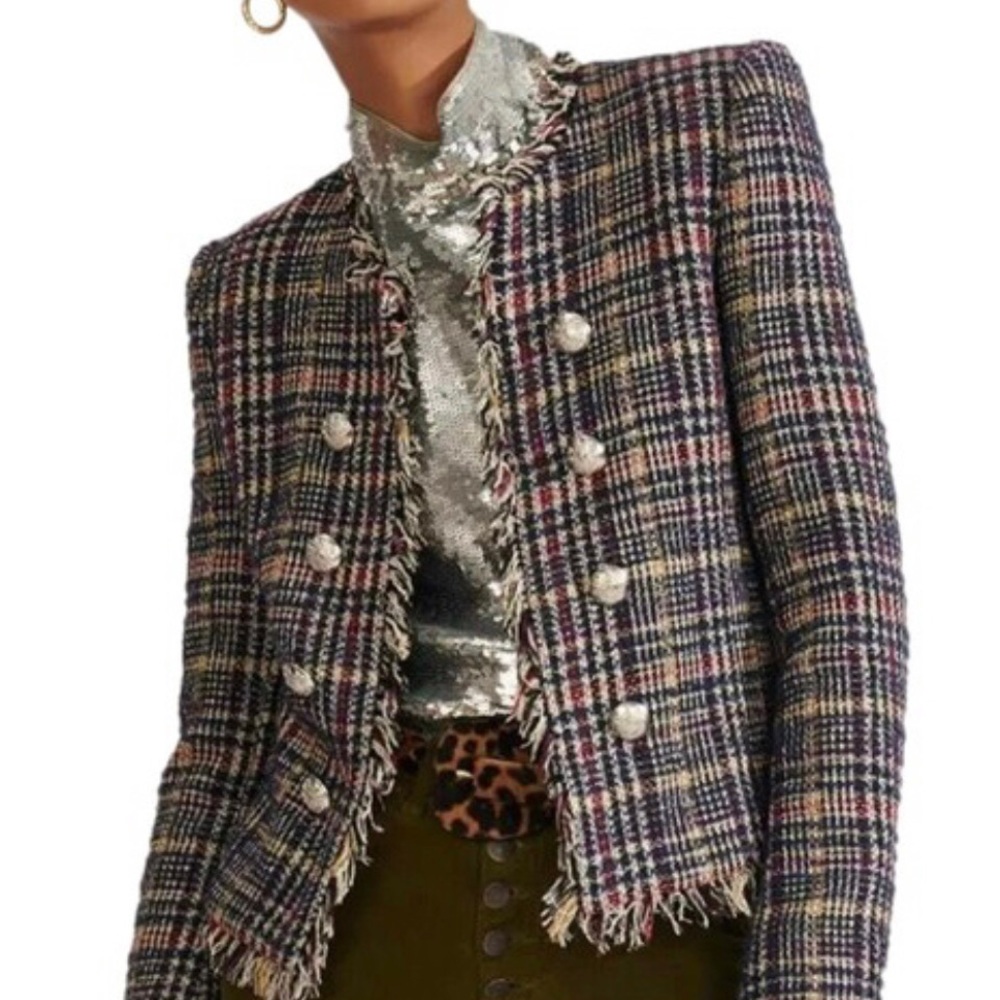 Veronica Beard Metalic Tweed dickey jacket sz 6